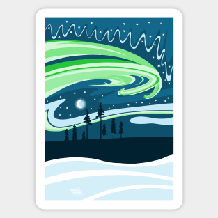 Dancing Northern lights in the sky Sticker